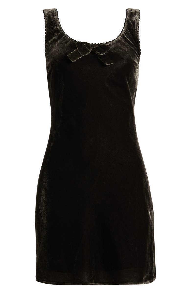 Charles Henry Bow Detail Velvet Minidress, Alternate, color,