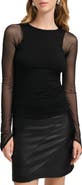 Marcella Carys Mesh Sleeve Jersey Top