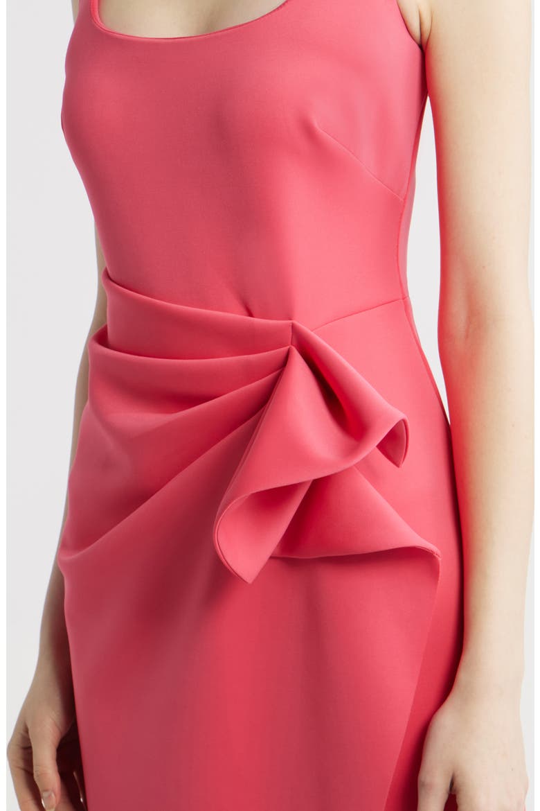 Gathered Waist Column Dress, Alternate, color, CORAL