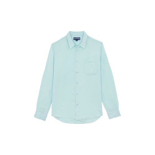 Vilebrequin Natural Dye Linen Shirt In Pacific