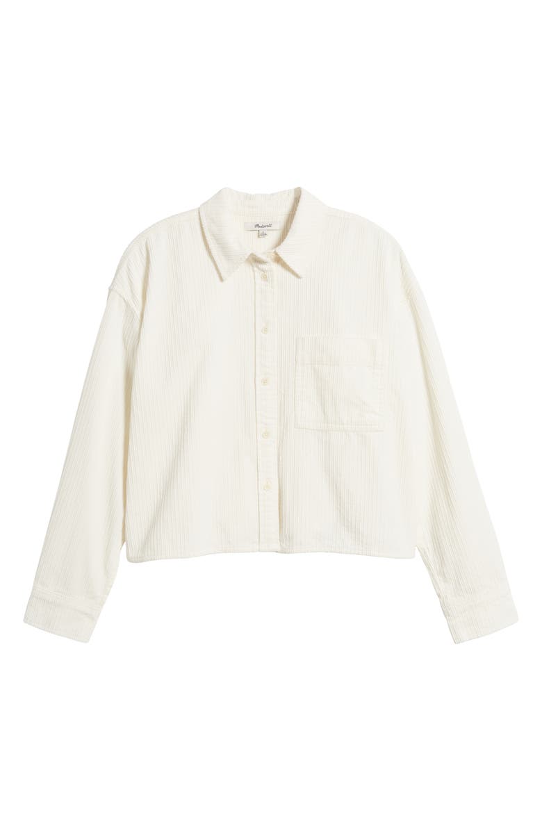 Madewell Variegated Corduroy Button-Up Shirt, Alternate, color, Lighthouse