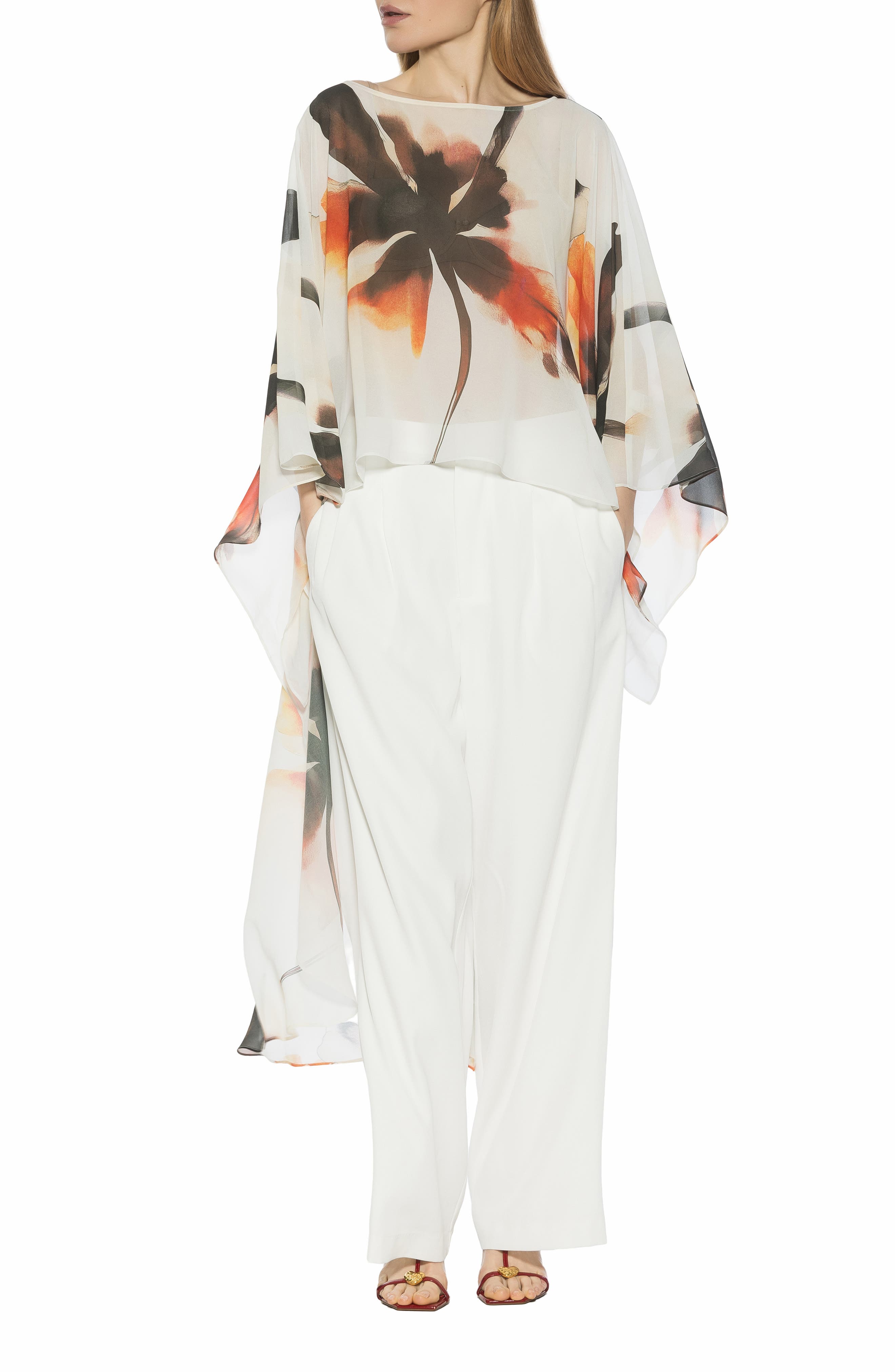 Junia Cover-Up High-Low Chiffon Top