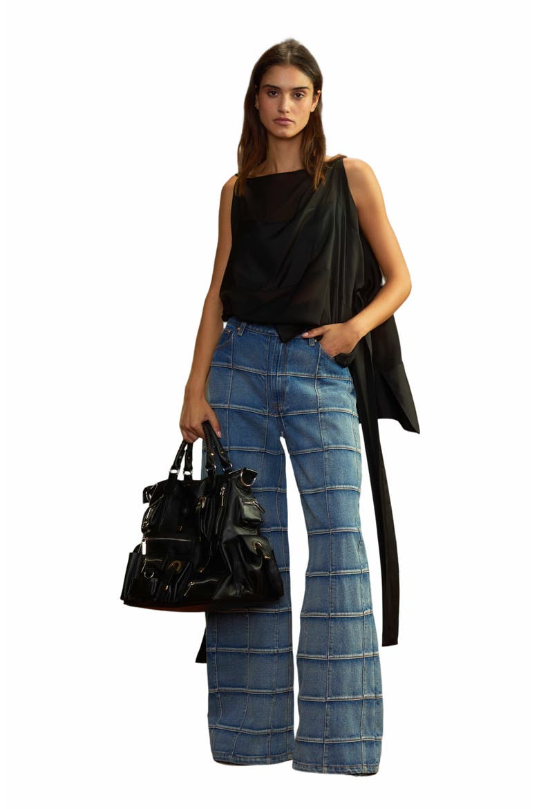 Windswept Silk Blouse, Main, color, BLACK