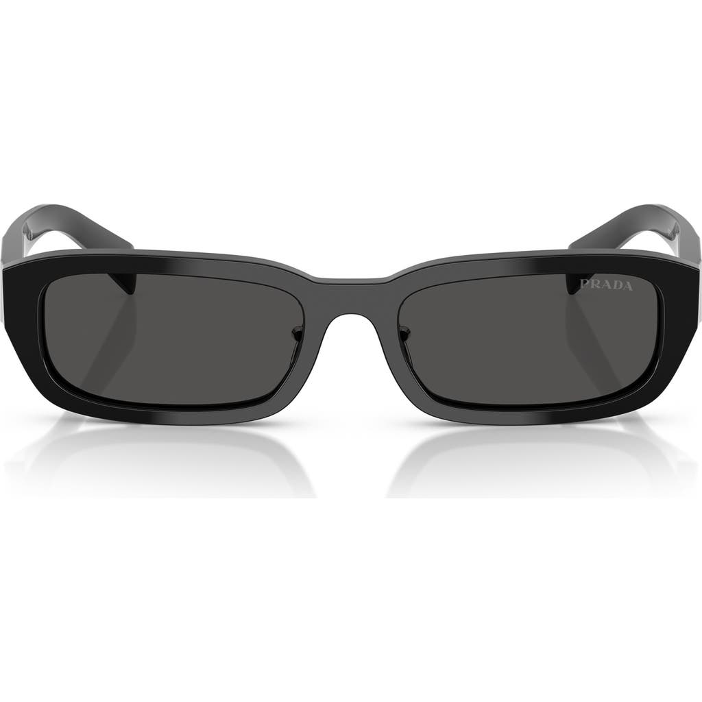 Prada 55mm Rectangular Sunglasses In Dark Grey