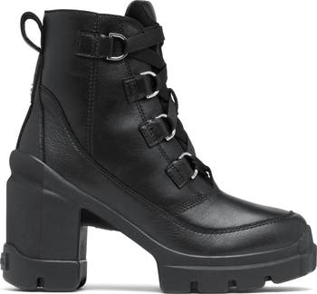 Caribou X Waterproof Lace-Up Block Heel Bootie