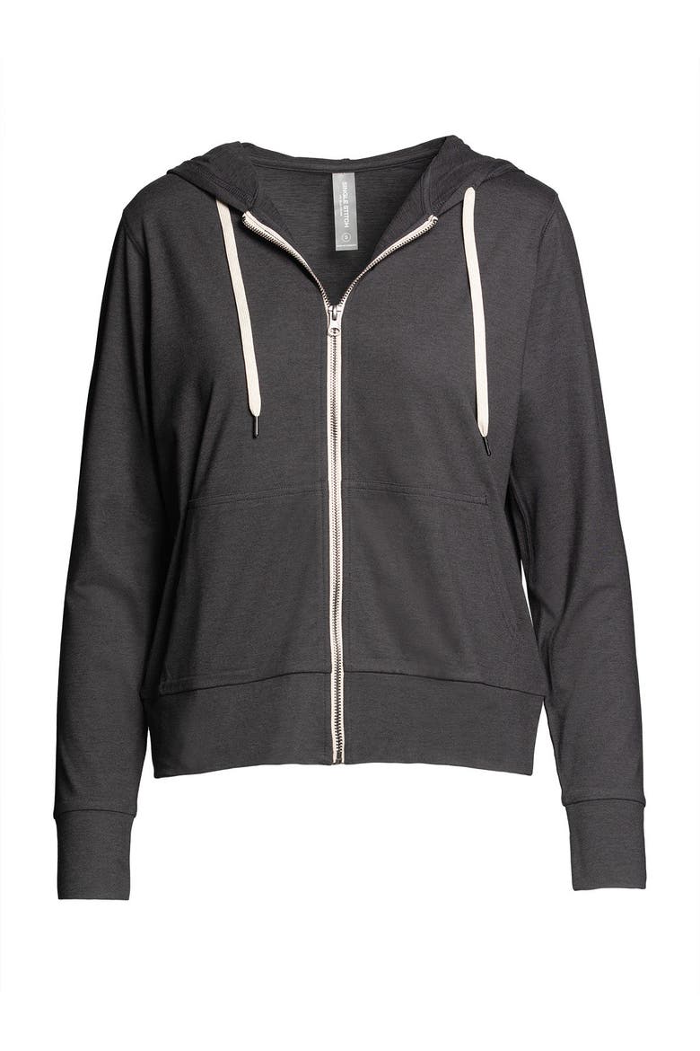 Lightweight Full-Zip Hoodie, Alternate, color, Heather Oat
