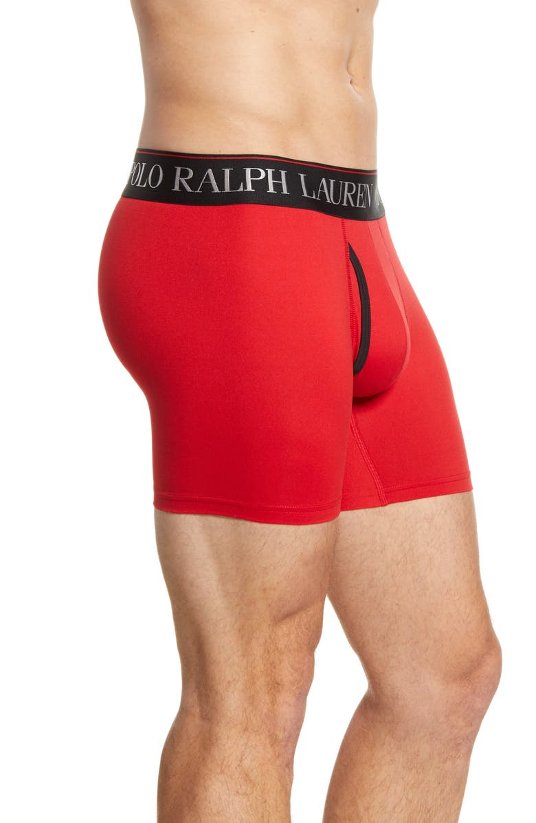 Polo Ralph Lauren 4D 3-Pack Boxer Briefs, Alternate, color, Charcoal/ Red/ Black