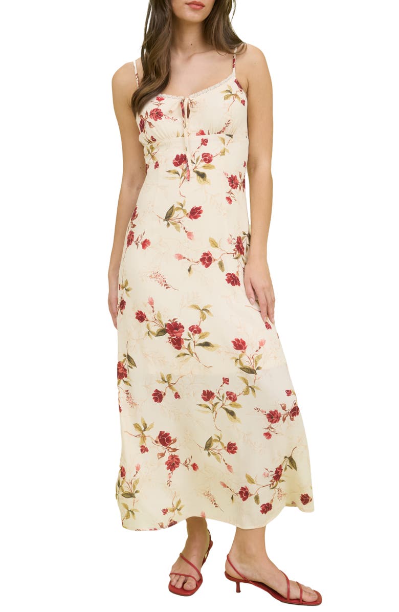 Blu Pepper Floral Maxi Sundress, Main, color, Red Multi