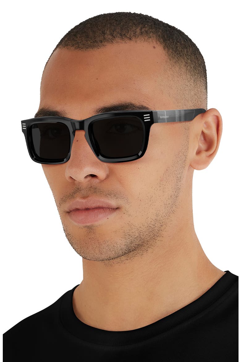 51mm Rectangular Sunglasses, Alternate, color, BLACK/ DARK GREY