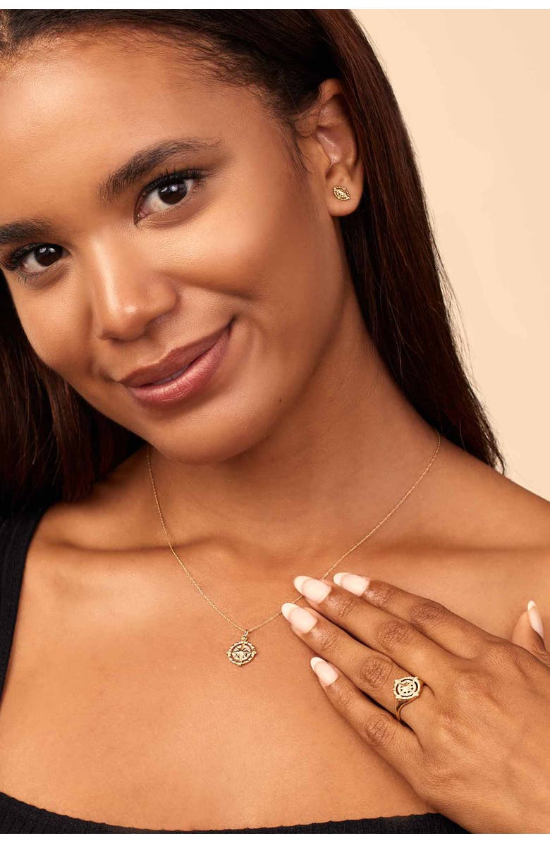 Oradina 14K Gold Compass Rose Ring, Alternate, color, 