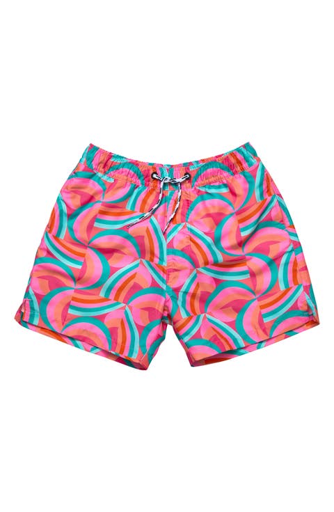 Kids' Geo Melon Swim Trunks (Big Kid)