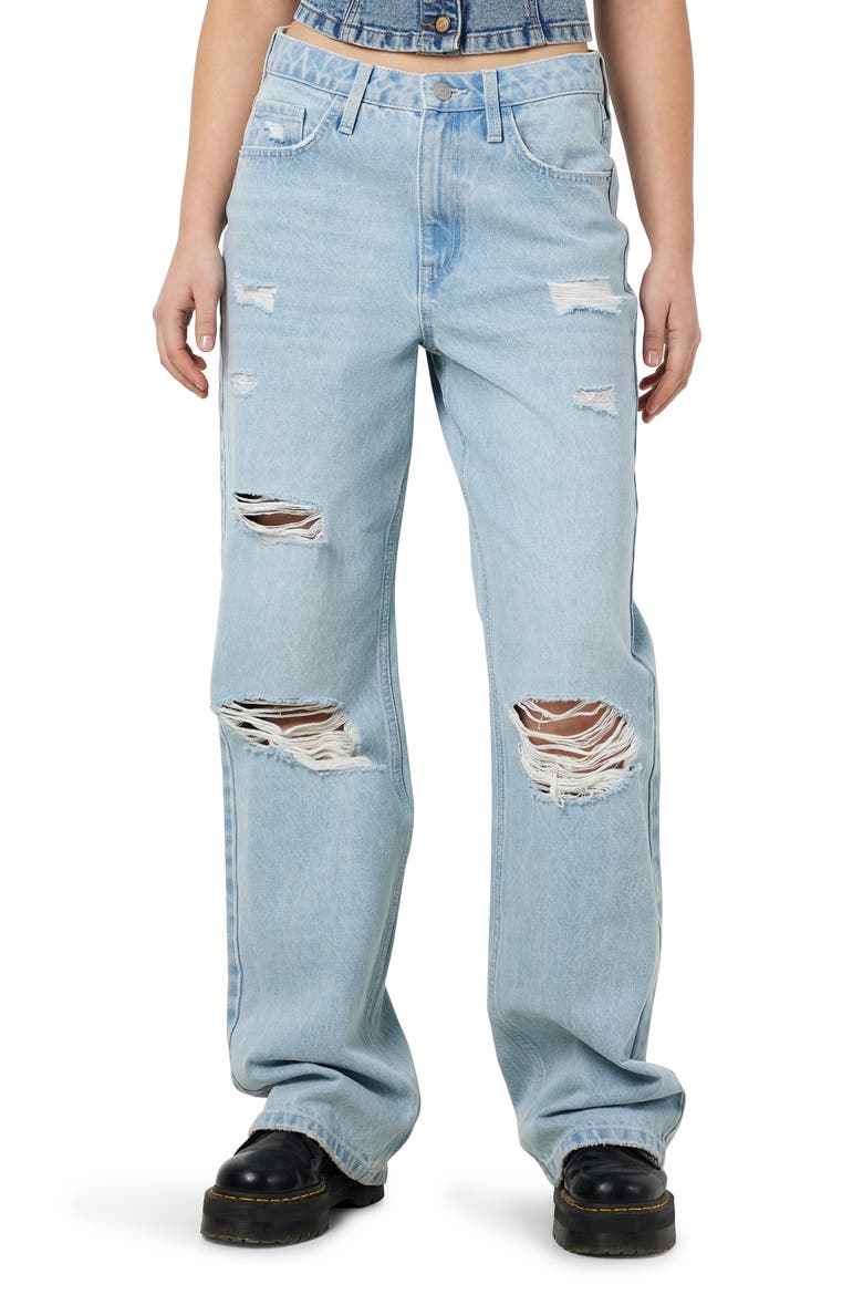 Frilla Ripped Jeans, Main, color, MEDIUM BLUE DENIM