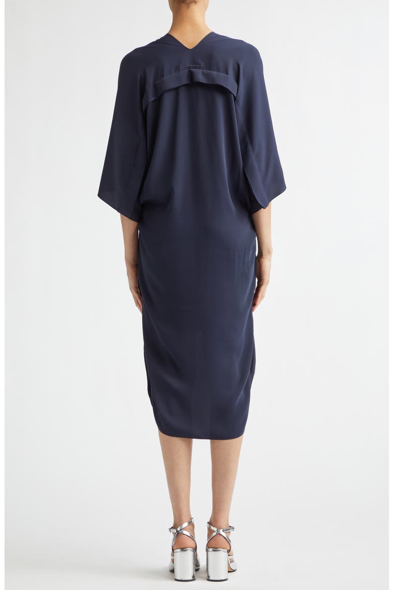 V-Neck High-Low Jersey Midi Dress, Alternate, color, BLUE NAVY