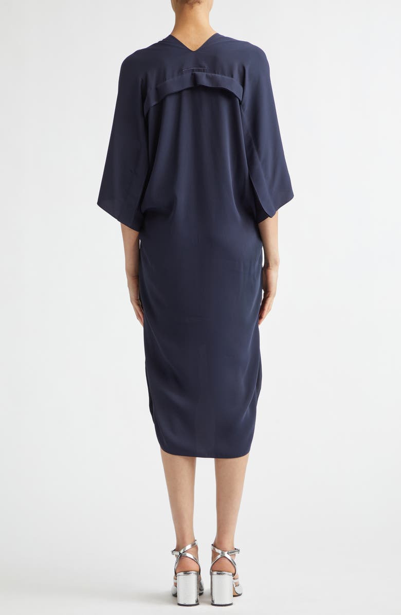 MM6 Maison Margiela V-Neck High-Low Jersey Midi Dress, Alternate, color, Blue Navy