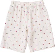 vowels Floral Embroidered Easy Shorts