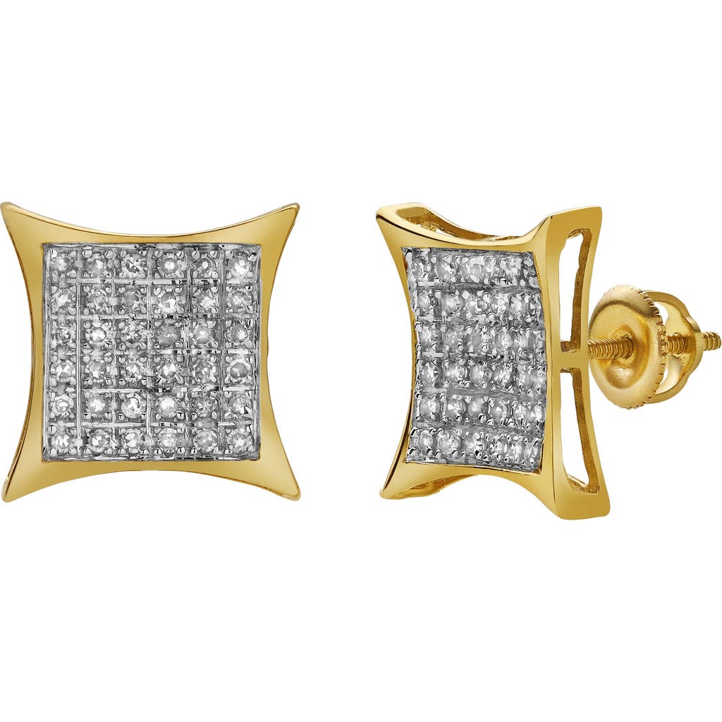 Luvmyjewelry Bravura 10k Yellow Gold Diamond Unisex Earrings In 10k Yellow Gold