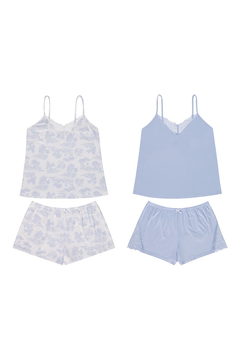Stacy 4-Piece Pajamas Set, Alternate, color, LIGHT BLUE