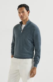 Brunello Cucinelli Cashmere sweater with half zip