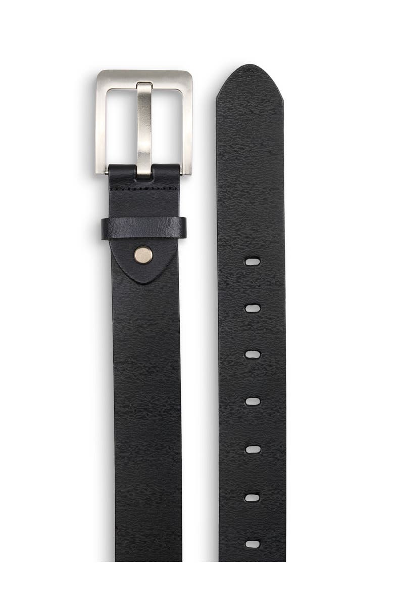 Harbor Bay by DXL Big & Tall Leather-Stitched Belt, Alternate, color, Black