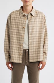 FRAME Plaid Wool Blend Overshirt