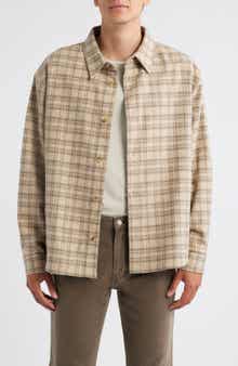 FRAME Plaid Wool Blend Overshirt