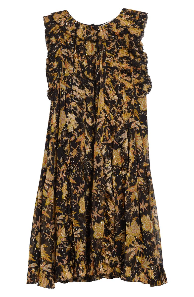 Ulla Johnson Signe Floral Silk Blend Dress, Main, color, Forsythia