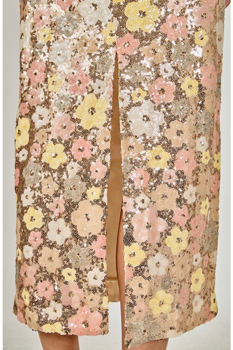 Sequin Sleeveless Maxi Dress, Alternate, color, ROSE GOLD