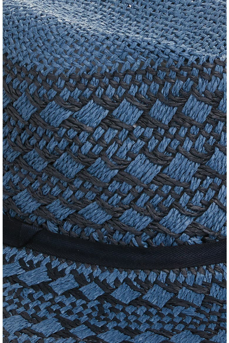 Frayed Pattern Panama Hat, Alternate, color, BLUE COMBO