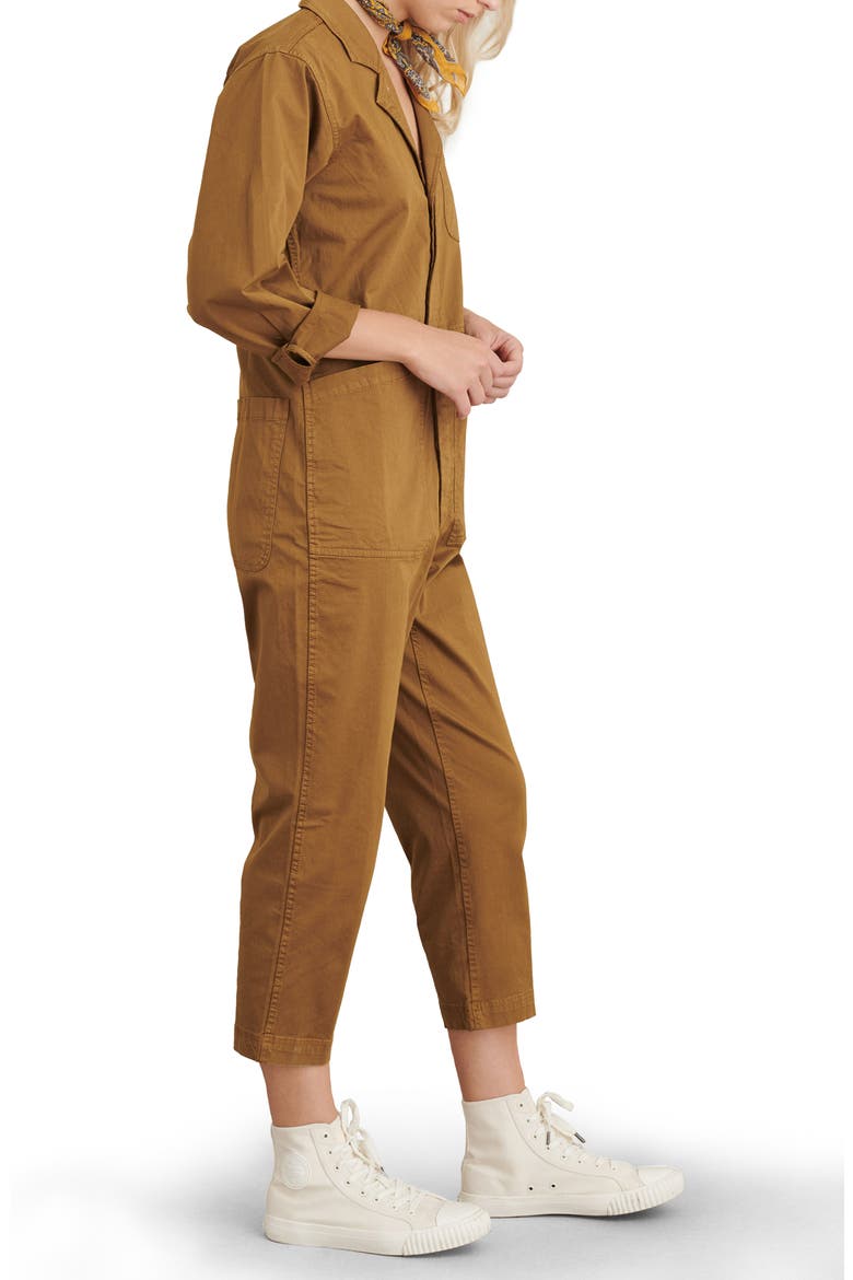 Stretch Cotton Jumpsuit, Alternate, color, HICKORY