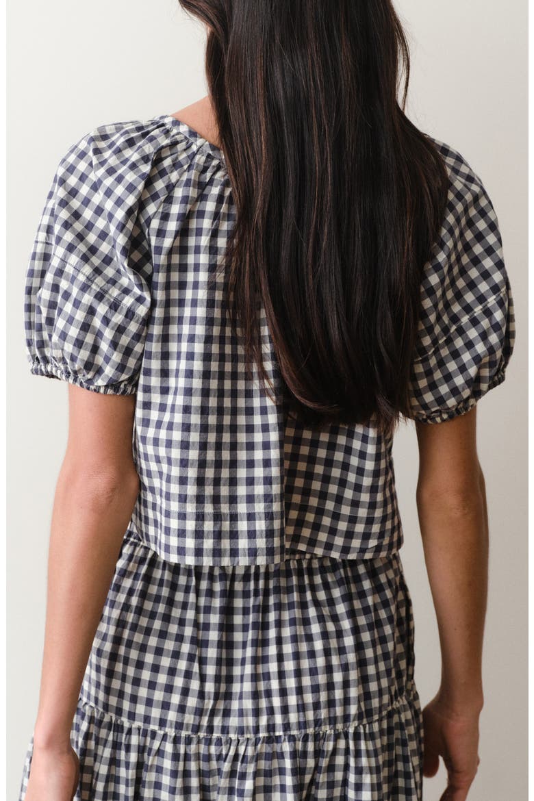Gia Poplin Top, Alternate, color, NAVY GINGHAM