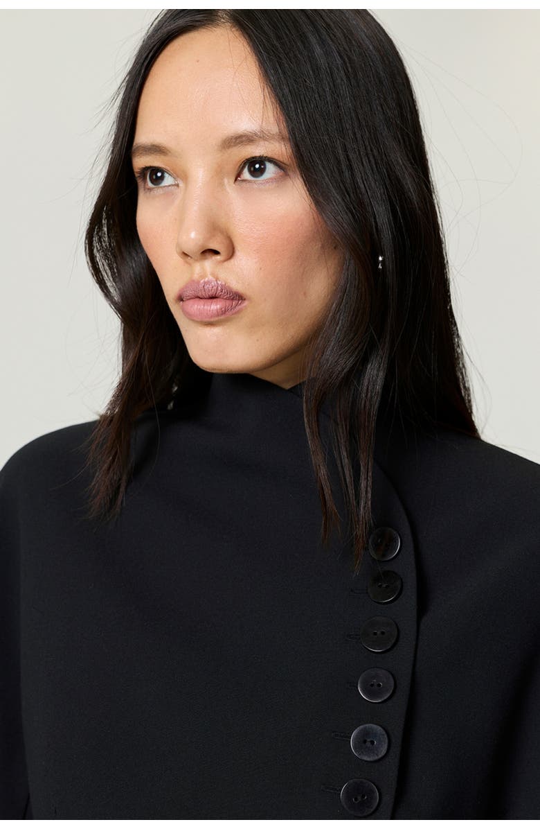 Nocturne Asymmetric Buttoned Tailored Jacket, Alternate, color, Black