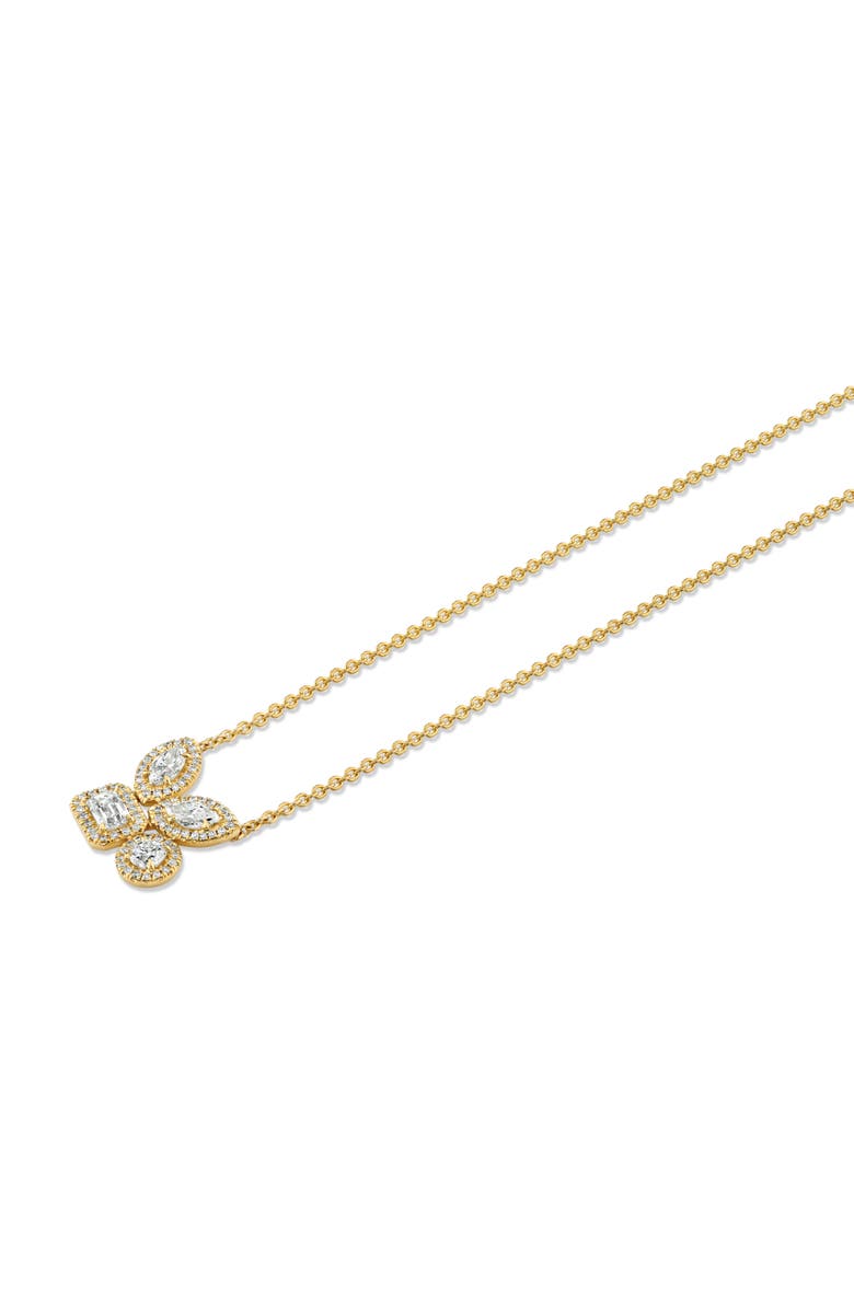 Michael M Montage Halo Cluster Necklace, Alternate, color, Yellow Gold