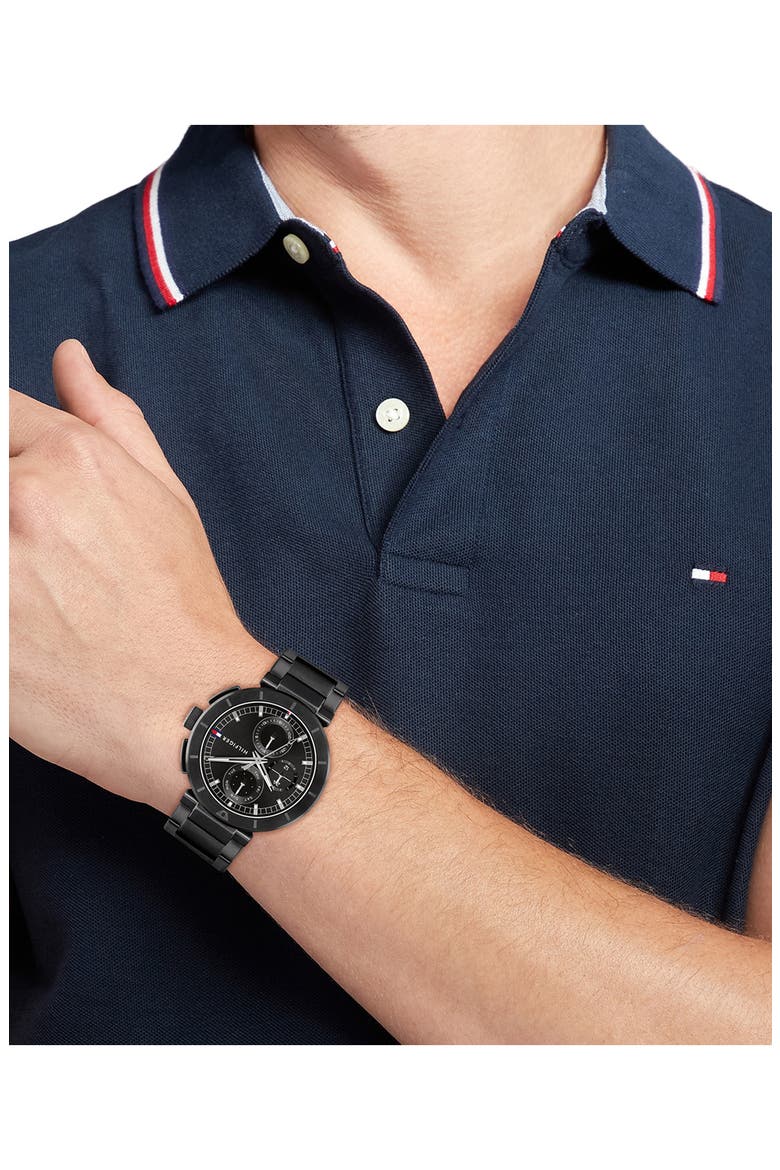 Lorenzo Multifunction Bracelet Watch, Alternate, color, BLACK