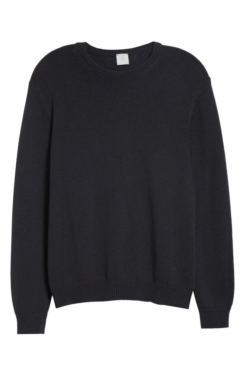 Eleventy Cotton & Silk Crewneck Sweater, Alternate, color, 22 Black
