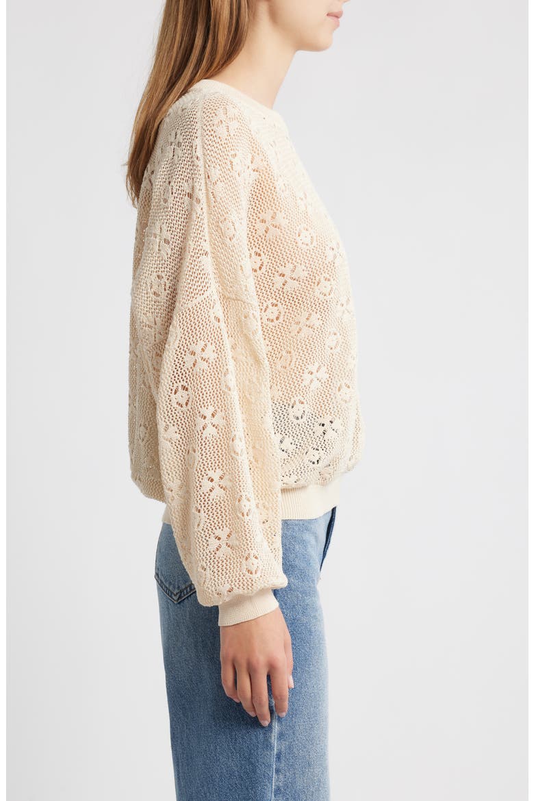 The Open Stitch Cotton Pullover, Alternate, color, NATURAL