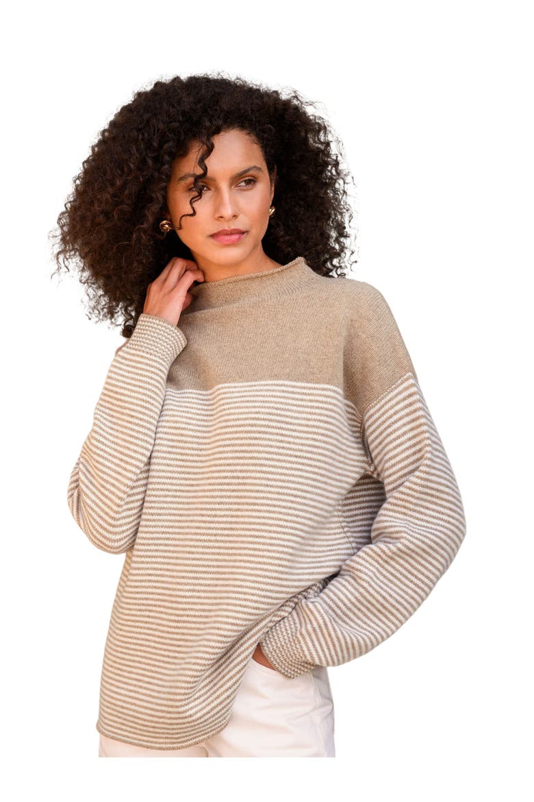 Felted Funnel Neck Sweater, Main, color, OATMEAL MICRO