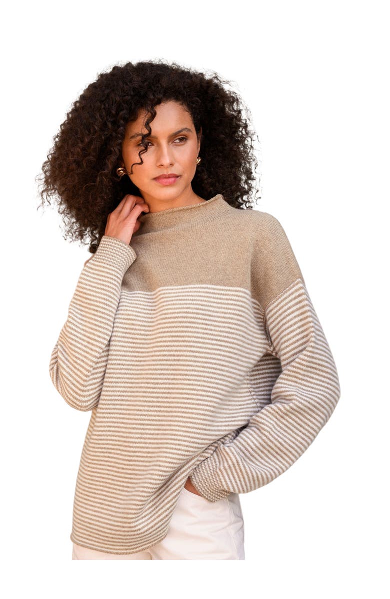 Celtic & Co. Felted Funnel Neck Sweater, Main, color, Oatmeal Micro