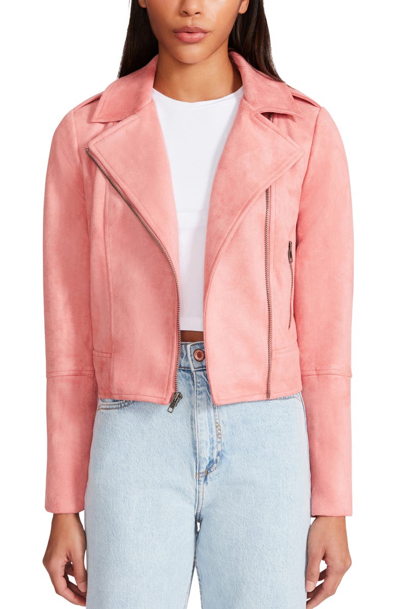 BB Dakota by Steve Madden Faux Suede Moto Jacket, Main, color, 