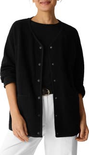 Eileen Fisher Bouclé Snap Front Jacket
