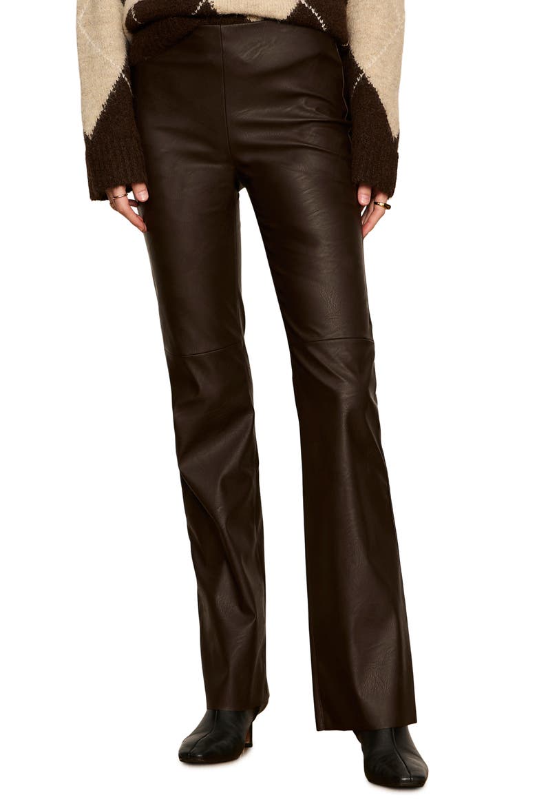 Sashay Faux Leather Pants, Main, color, ESPRESSO BROWN MARTINI