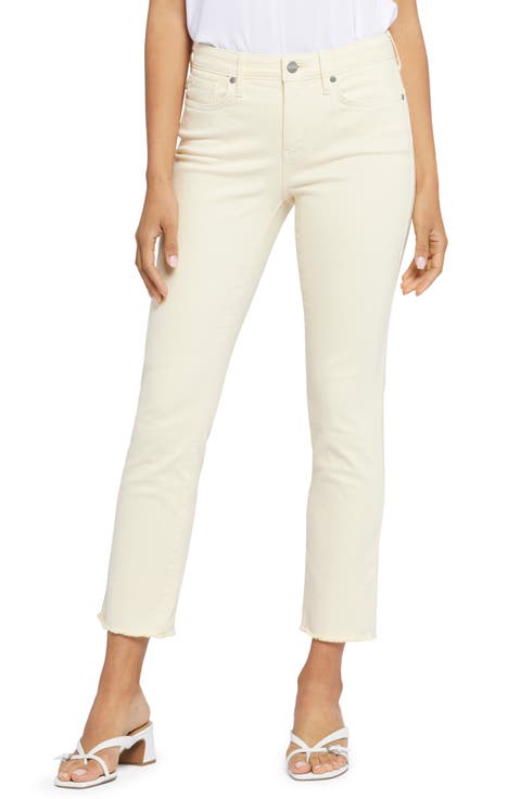 Sheri Frayed Hem Slim Jeans (Optic White)