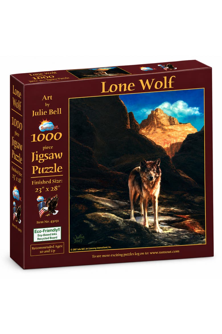 Lone Wolf 1000 piece Jigsaw Puzzle for Adults, Main, color, Multicolor