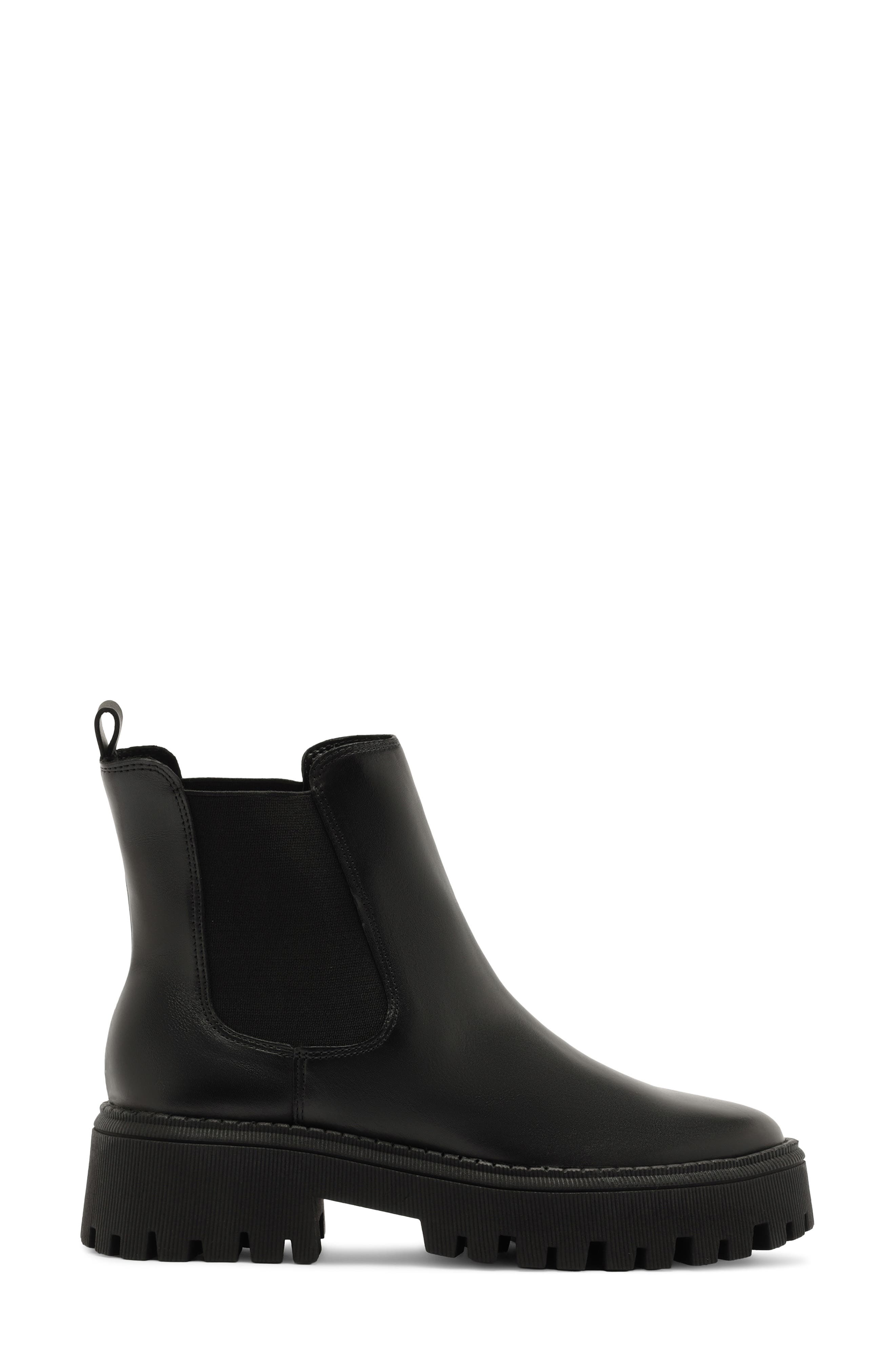 Annie Lug Sole Chelsea Boot, Alternate, color, BLACK