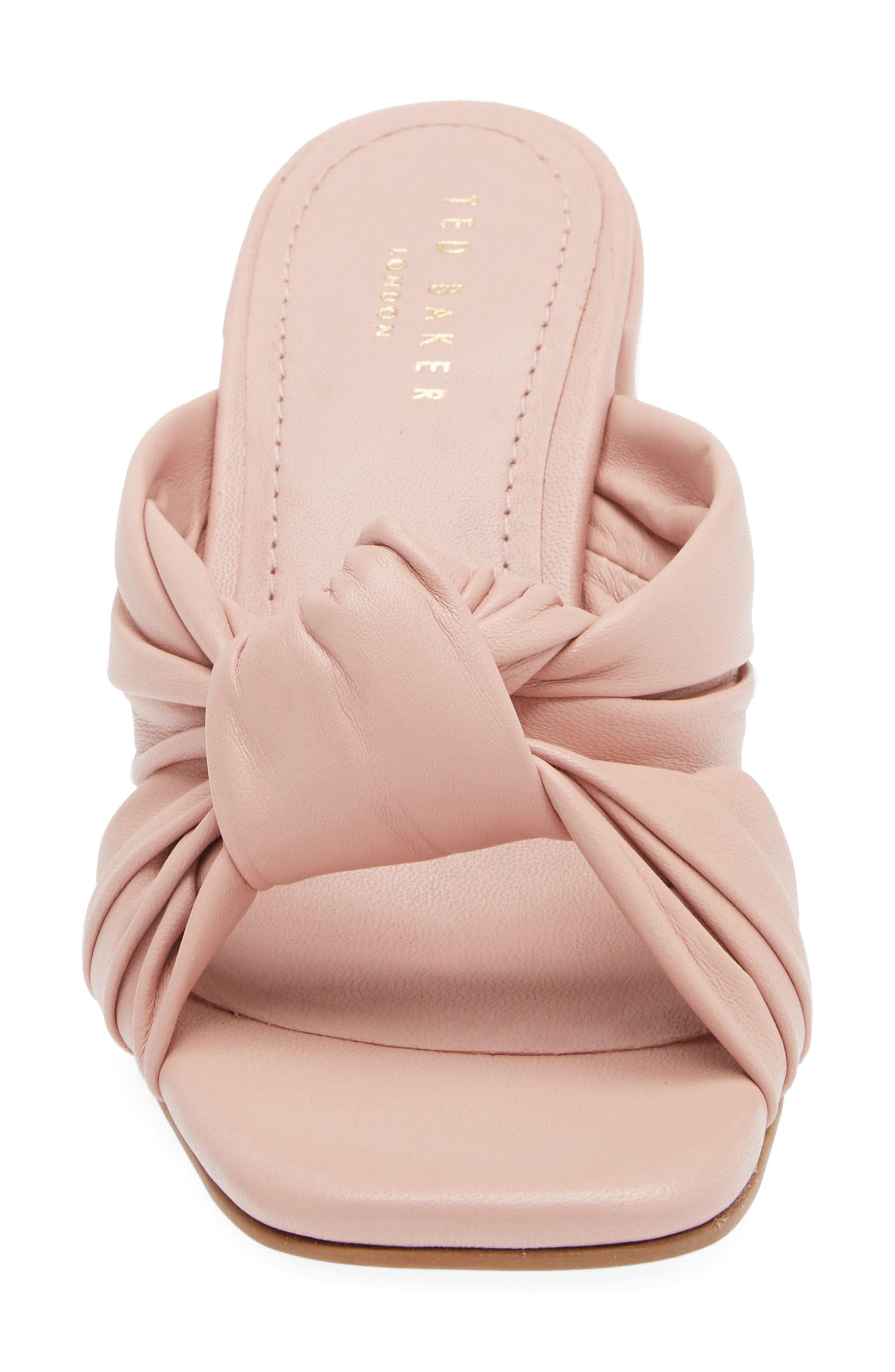 Ted Baker London Shennly Knotted Block Heel Slide Sandal, Alternate, color, Pale Pink