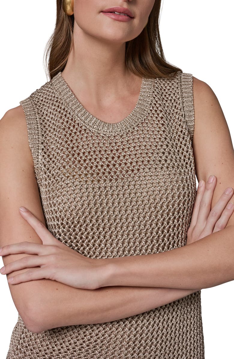 Donna Karan New York Metallic Open Stitch Sweater Tank, Alternate, color, 