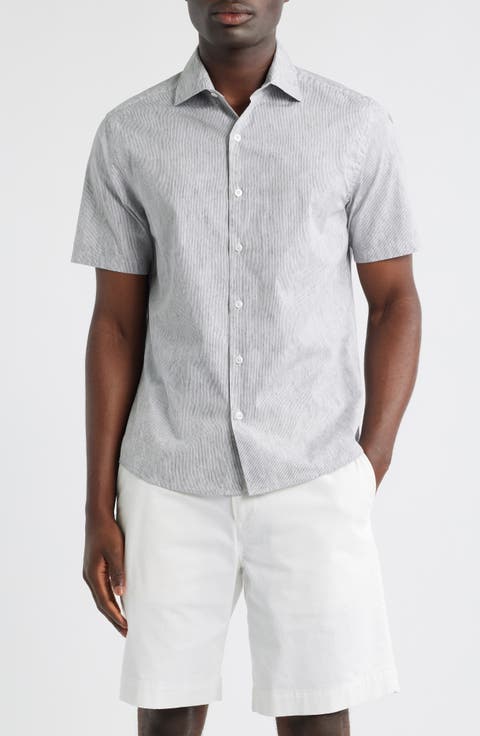 Echo Short Sleeve Cotton Button-Up Shirt
