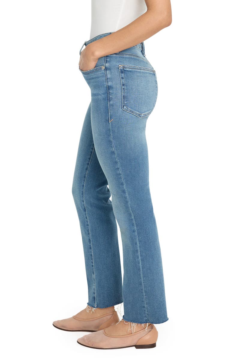 Good American Soft-Tech Good Legs Raw Hem Ankle Straight Leg Jeans, Alternate, color, Indigoi1209