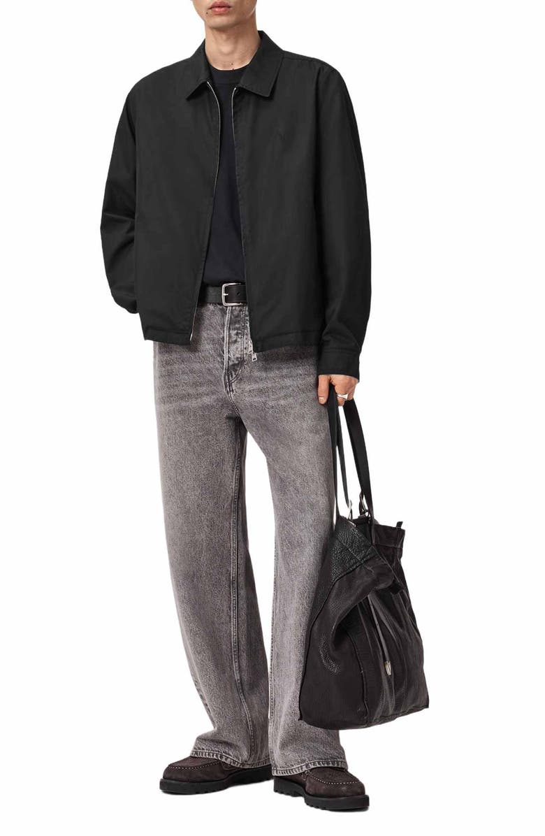AllSaints Trey Cotton Blend Jacket, Alternate, color, Jet Black