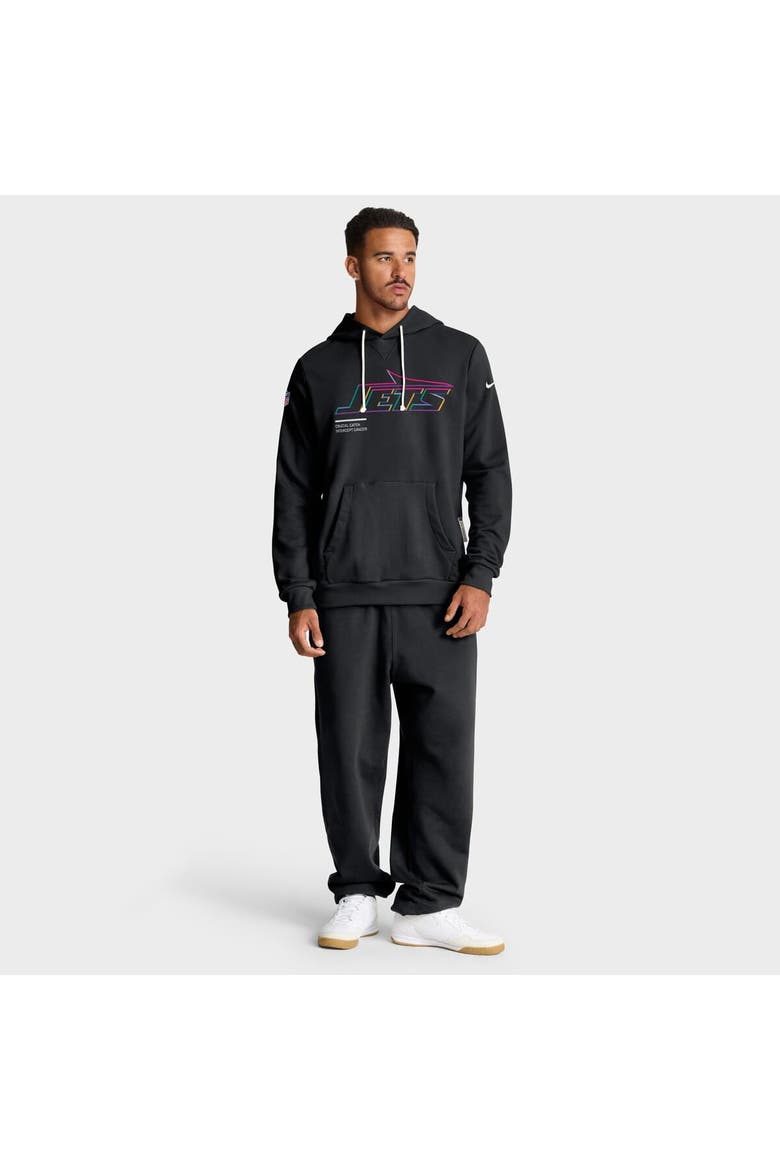 Men's Nike Black New York Jets 2025 NFL Crucial Catch Sideline Standard Issue Dri-FIT Hoodie, Alternate, color, Black
