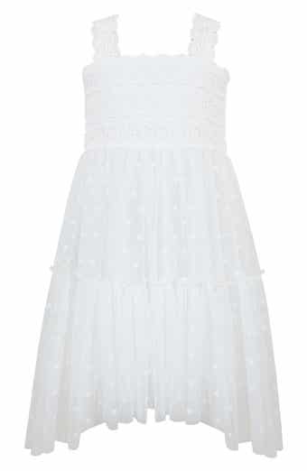 Kids' Clip Dot Chiffon High-Low Dress